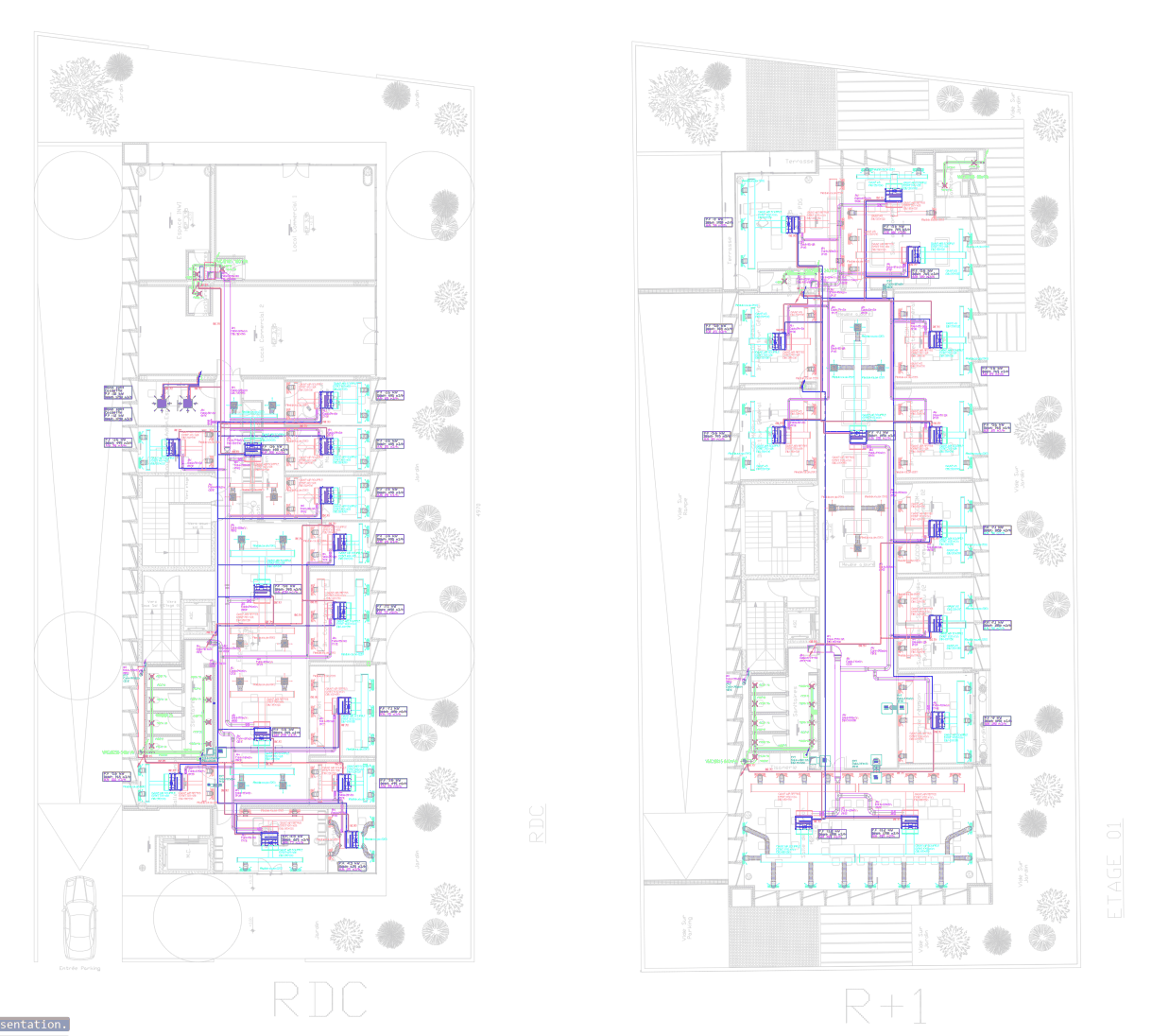 Plan de climatisation des chambres et espaces communs