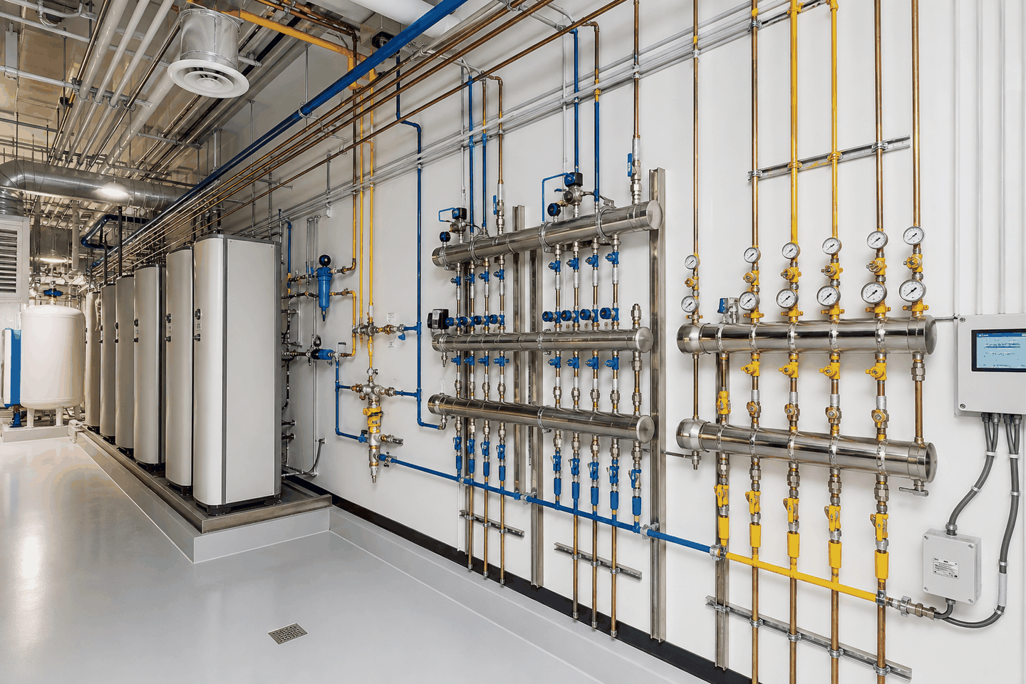 Centrale et réseaux de fluides médicaux